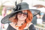 Kentucky Derby Hat. Formal hat. Del Mar , Black hat. Royal Ascot hat. Women Couture hat for weddings, races, church and other ocaasions