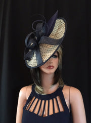 2017 collection.Navy ivory fascinator. Kentucky Derby hat. Royal Ascot ivory  fascinator. Fascinator for church, wedding, races