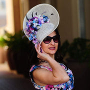 Kentucky Derby fascinator. Derby hat. Ivory fascinator for the opening day at the races, weddung, church. Del mar, Toysl Ascot