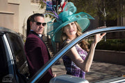 Aqua Derby hat, kentucky derby hat, Derby hat, Del mar races, Women hat, Royal Ascot, wedding, fashion week