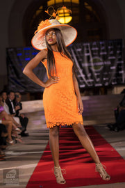 Kentucky Derby Hat. Ivory hat. Orange hat. Royal Ascot hat. Couture hat.Designer hat. Fashion hat. Del mar races, Weddings, Royal Ascot