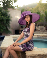 Purple formal hat. Kentucky Derby hat. Toyal Ascot hat. Weeding hat. Couture hat. Designer hat. Fashion hat.derby hat. Races