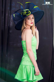2017 collection.Navy blue  wide brim hat! Fashion Hat, Derby hat, Kentucky Derby hat, Royal Ascot hat, , Couture hat, Breeders cup hat