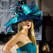 Navy blue hat.Kentucky Derby hat. Royal ascot hat. Derby hat.. Formal hat for races, Royal Ascot, weddings ...designer hat, fashion hat
