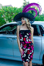 Kentucky Derby Hat. Formal hat. Del Mar , Black hat. Royal Ascot hat. Women Couture hat for weddings, races, church and other ocaasions
