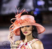 Couture Hat. Coral hat. Kentucky Derby hat. Derby hat. Royal Acot hat. Races, Wedding, Dubai fashion, Fashion, Women hat, Designer hat