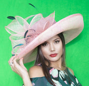 Pink formal hat. Kentucky Derby hat. Royal Ascot. Couture hat. Designer hat. Red carpet hat.  only Wedding, races, church