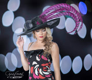 Kentucky Derby Hat. Formal hat. Del Mar , Black hat. Royal Ascot hat. Women Couture hat for weddings, races, church and other ocaasions