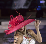 Couture red hat. Kentucky Derby red hat. Red hat. Derby hat. Royal ascot hat. Fashion hat.Designer hat.Dubai . Wedding, races