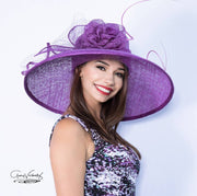 Purple formal hat. Kentucky Derby hat. Toyal Ascot hat. Weeding hat. Couture hat. Designer hat. Fashion hat.derby hat. Races
