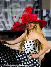2018 collection.Designer hat, Couture hat. Red hat. Kentucky Derby hat. CNN style pick! Royal Ascot hat Wedding, Fashion. Breeders cup