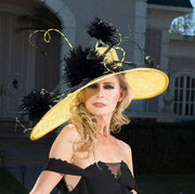 2018 collection. Kentucky Derby hat. Derby hat. Yellow hat. Black hat. Couture hat. Designer hat. Royal Ascot hat. Wedding