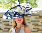 LAST one for the Derby!!!Y2019 collection .Navy blue couture hat. Blue headpiece. Fascinator . Kentucky Derby hat. Derby hat.Royal ascot.