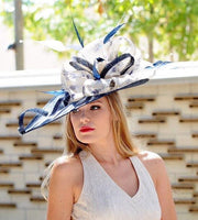 LAST one for the Derby!!!Y2019 collection .Navy blue couture hat. Blue headpiece. Fascinator . Kentucky Derby hat. Derby hat.Royal ascot.