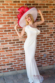 Limited adition! Large hat. Kentucky derby hat. Derby hat. Designer hat. Red hat. White hat.  Red hat. Races. Royal ascot hat. Wedding hat.