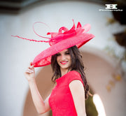 spring 2019Large red headpiece, hat, fascinator . Detby hat. Kentucky Derby red hat. Red hat. Royal ascot hat. Fashion hat. Coutour hat