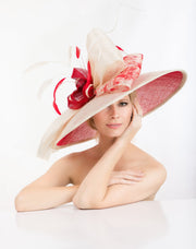 2019 collection . Red hat. Derby hat. Kentucky  derby hat. Dubai hat. Fashion hat. Couture hat. Woman hat. Wedding hat . Royal ascot hat. Iv