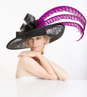 Kentucky Derby Hat. Formal hat. Del Mar , Black hat. Royal Ascot hat. Women Couture hat for weddings, races, church and other ocaasions