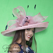 Pink formal hat. Kentucky Derby hat. Royal Ascot. Couture hat. Designer hat. Red carpet hat.  only Wedding, races, church