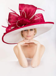 Limited adition! Large hat. Kentucky derby hat. Derby hat. Designer hat. Red hat. White hat.  Red hat. Races. Royal ascot hat. Wedding hat.