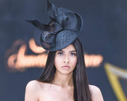 2020 collectin.Black hat. Black headpiece. Fascinatot. Kentucky Derby hat. Derby hat. Royal ascot hat. Designer hat. Couture hat.