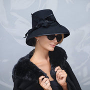 New 20/20 collection! London fashion week. Felt hat. Winter hat. Fall hat. Black hat. Audry hupburn hat. Designer hat. . Kentucky Derby hat