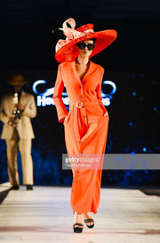 Red Hat. Kentucky Derby hat. Derby hat. Large hat. Royal Ascot hat. Fashion hat. Wedding hat. Summer hat. Horse races. Designer hat
