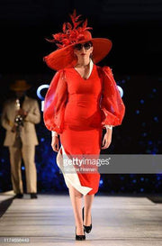 Kentucky Drbya hat, Royal Ascot hat. Derby hat. Breeder cup . Preackness. Conquer d'Elegance. Cars. Hats. Horse race. Designer hat. Red hat