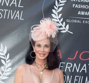 Blush pink hat. Peach hat. Fascinator. Kentucky derby hat. Derby hat. Royal ascot hat. Designer hat. Wedding hat. Fashion hat. Pink fascinat
