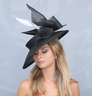 Black and white Kentucky Derby hat. Derby hat. Fascinator. Women’s hat. Designer hat. Fashion hat. Couture hat. Royal ascot. Preakness. Gift