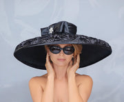 Black Kentucky Derby Hat. Derby Hat. Royal Ascot Hat. Couture Hat. Designer Hat. Black Hat. Fashion HAt