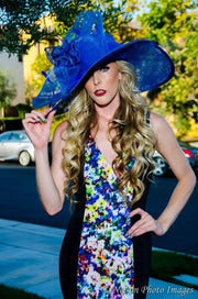 Royal blue Kentucky Derby hat. Derby hat. Blue hat. Royal Ascot hat. Preakness hat. Breederscup. Wedding. Couture hat. Designer hat. Fashion
