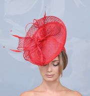 2020.Red fascinator. Kentucky Derby hat. Kentucky Derby fascinators. Red hat. Derby hat. Royal Ascot hat. Breederscup.Wedding. Designer hat.
