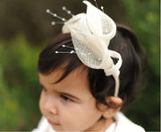 Women , girls Ivory Bridal, Bridesmaids, Wedding or any other special occasion headband - Fascinator, hair accessory