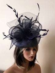 Kentucky derby blue fascinator. Derby hat. Blue hat/fascinator. Royal ascot hat. Del mar races hat