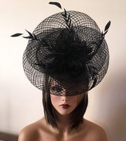Kentucky Derby hat. Black Derby fascinator. Derby hat. Royal Ascot hat. Couture hat. Percher hat